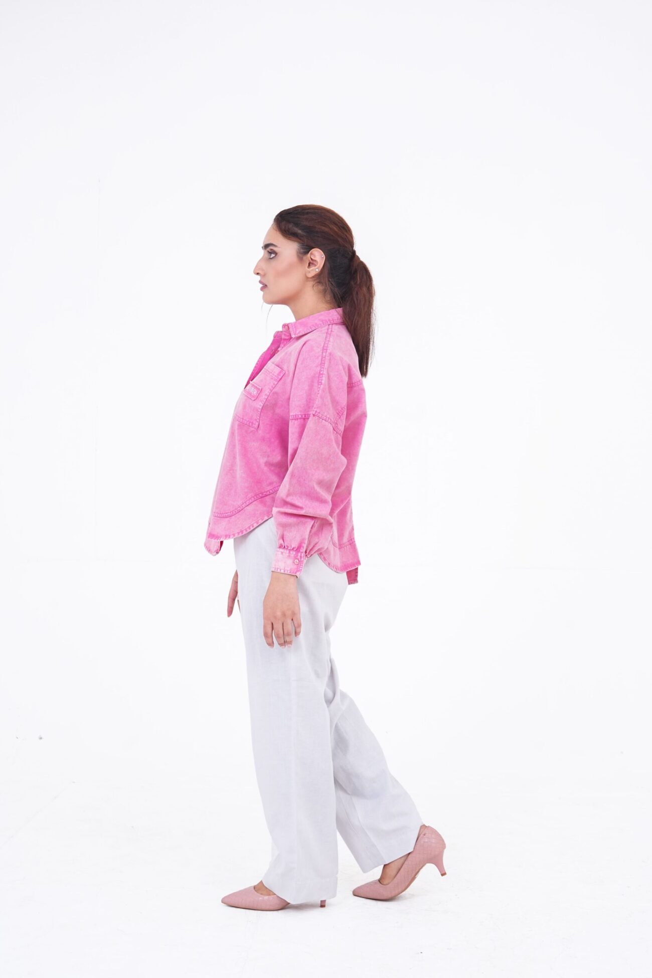 Pink Denim Shirt - Image 4