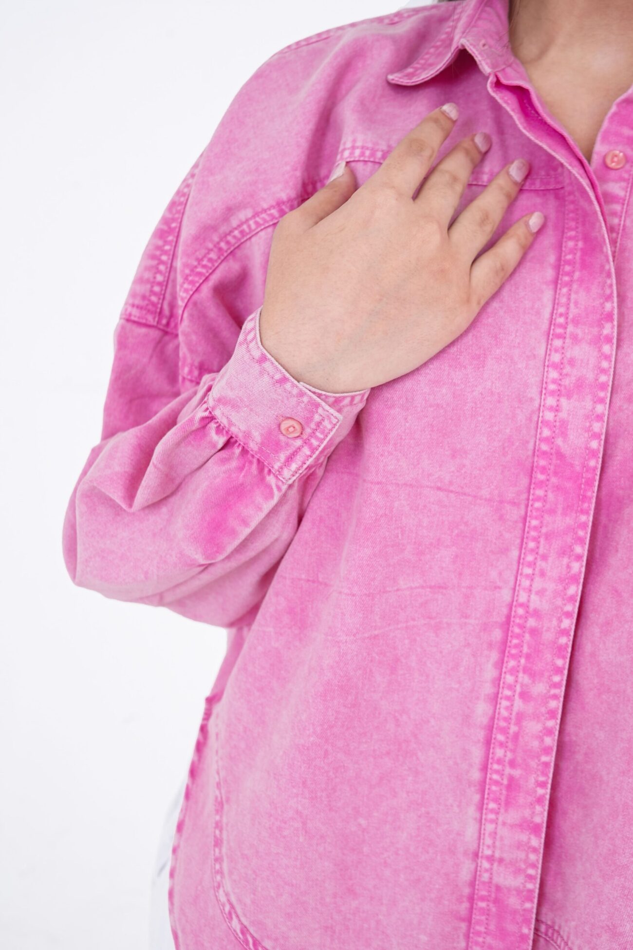 Pink Denim Shirt - Image 2