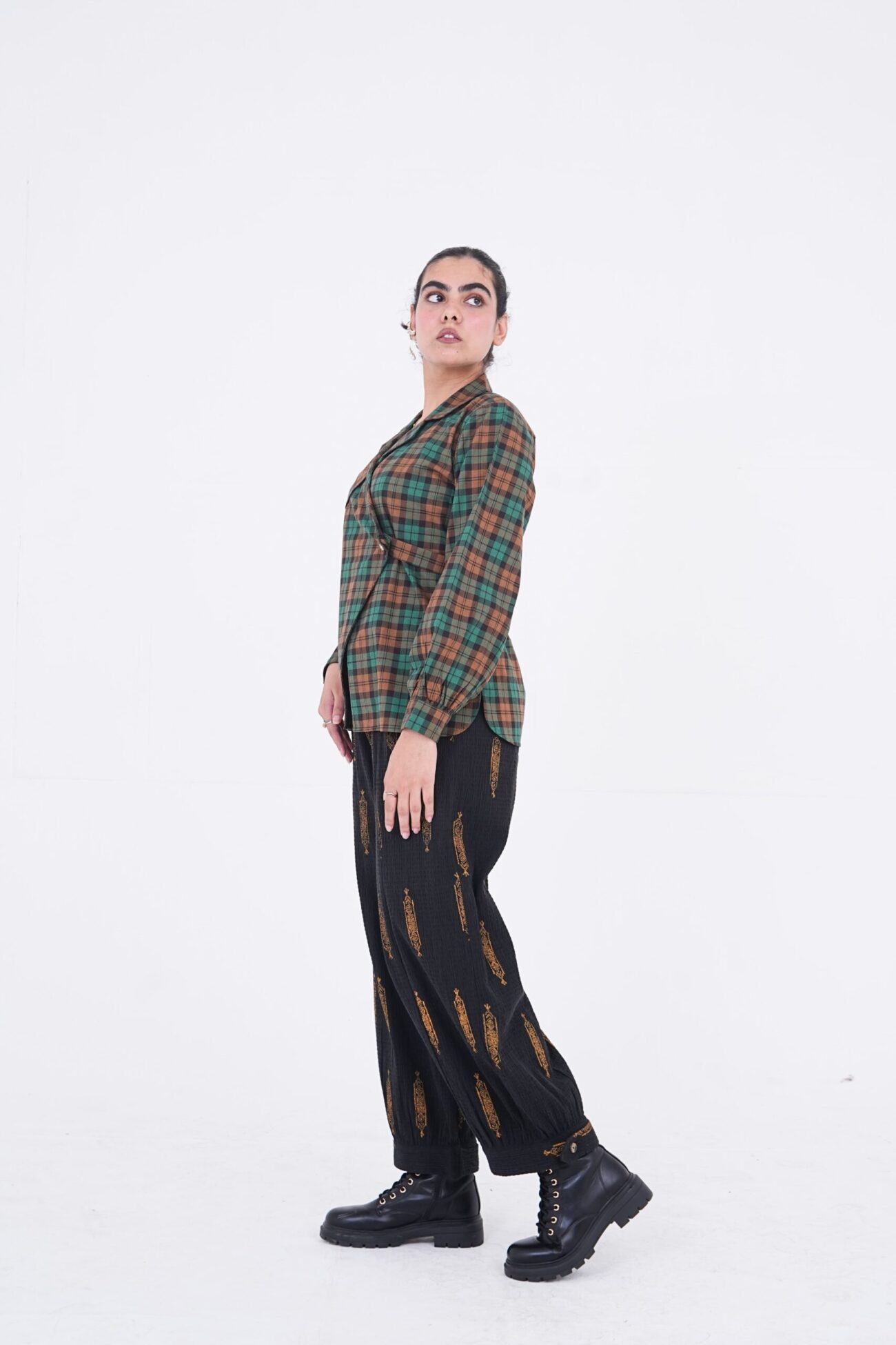 Checkered Wrap Top - Image 4